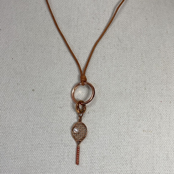 Cute Fossil tennis racket and pearl bead necklace - Picture 2 of 7